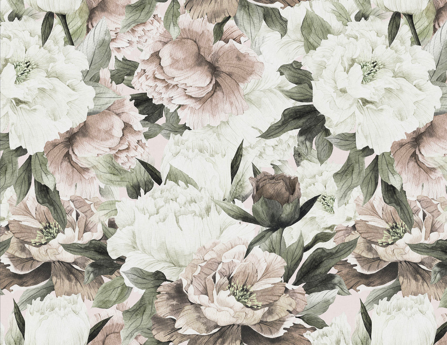 Blush Peonies of Taormina Mural Wallpaper (SqM)