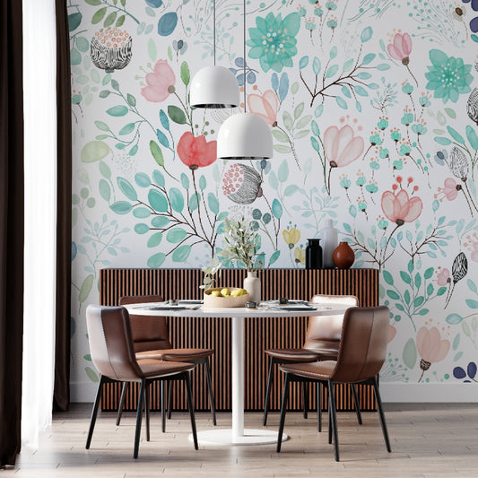 Botanical Tale Floral Wall Mural (SqM)