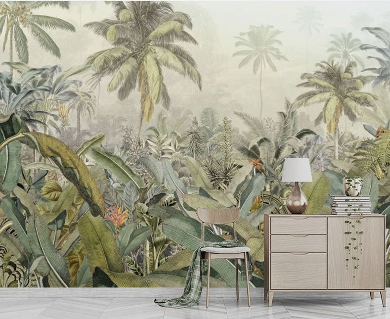 Caribbean Rainforest Mural Wallpaper (SqM)
