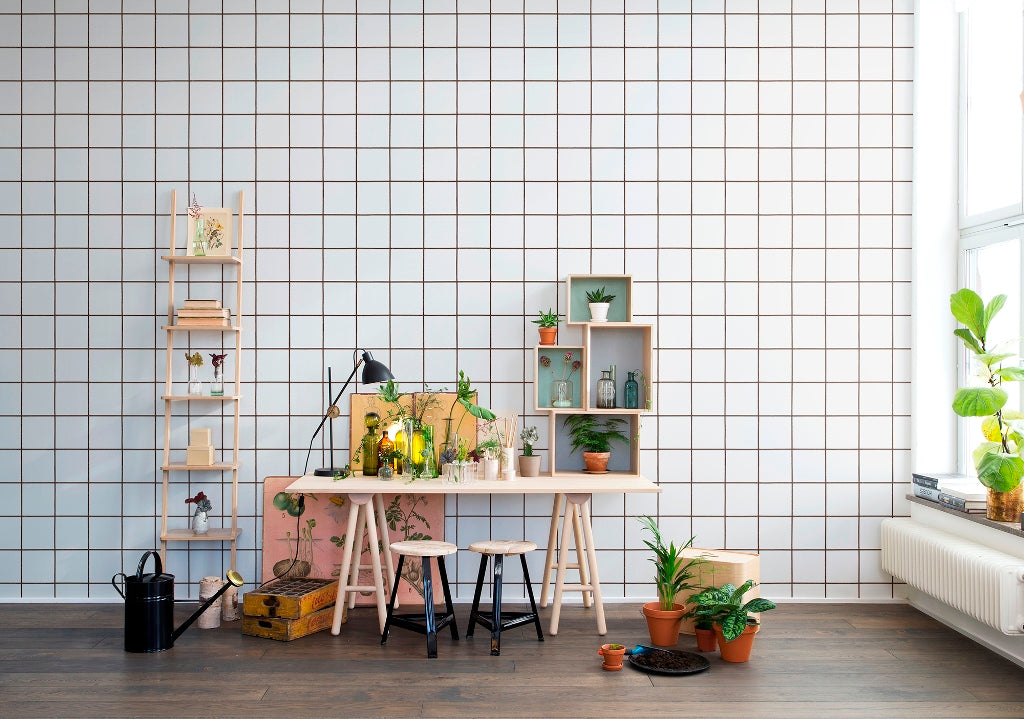 Climbing Clorofyl White Mural Wallpaper (SqM)