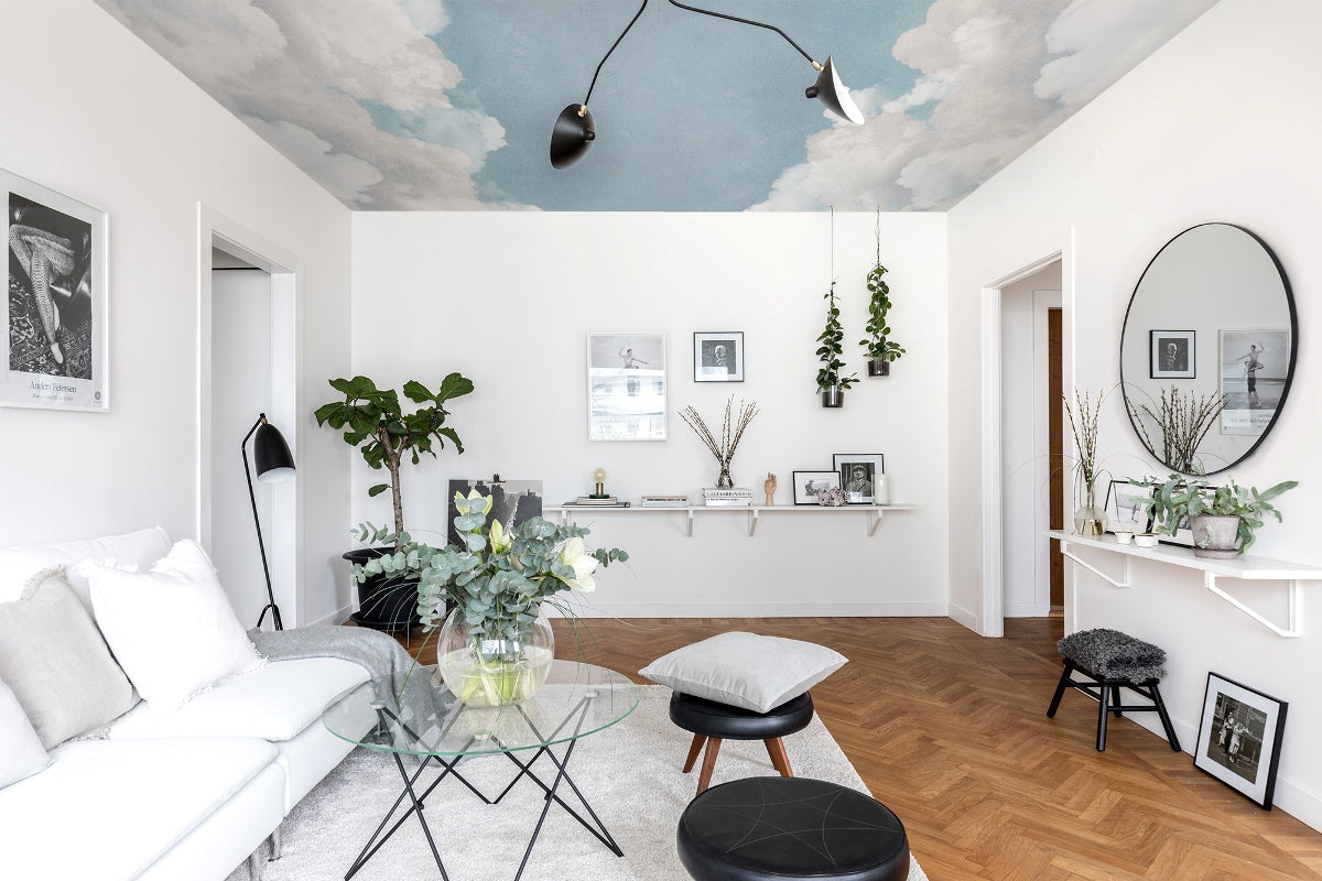 Blue Cuddle Clouds Ceiling Mural Wallpaper (SqM)