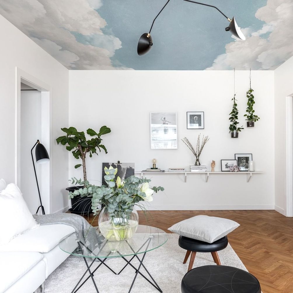 Blue Cuddle Clouds Ceiling Mural Wallpaper (SqM)
