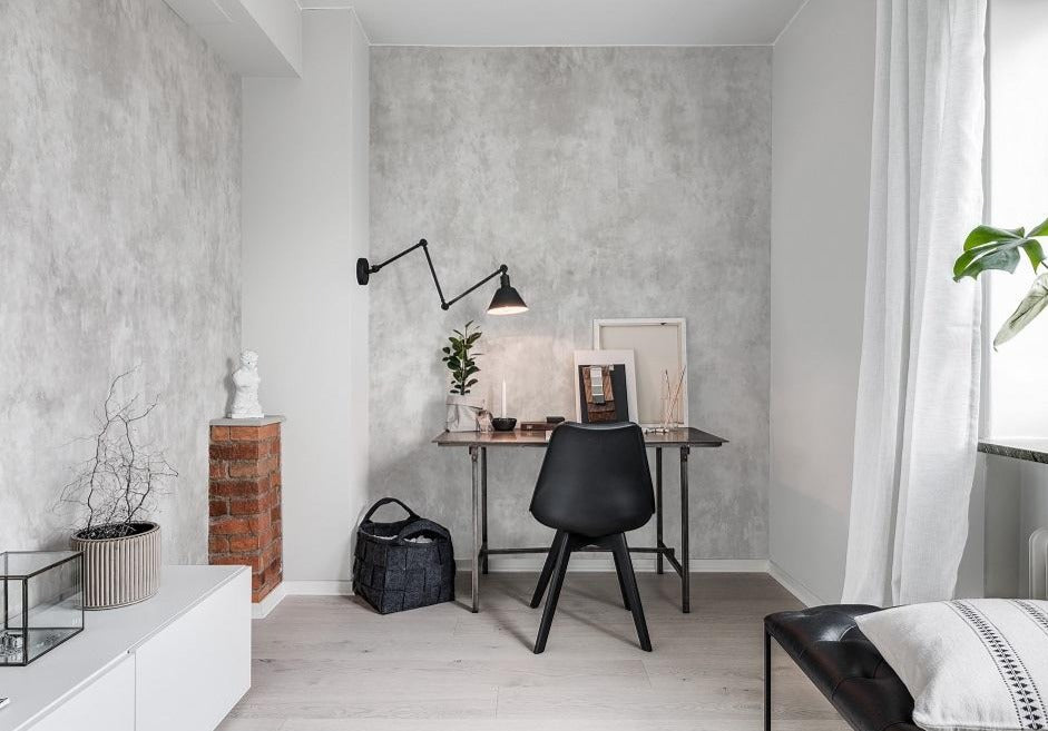 Fresco Wall Grey Mural Wallpaper (SqM)