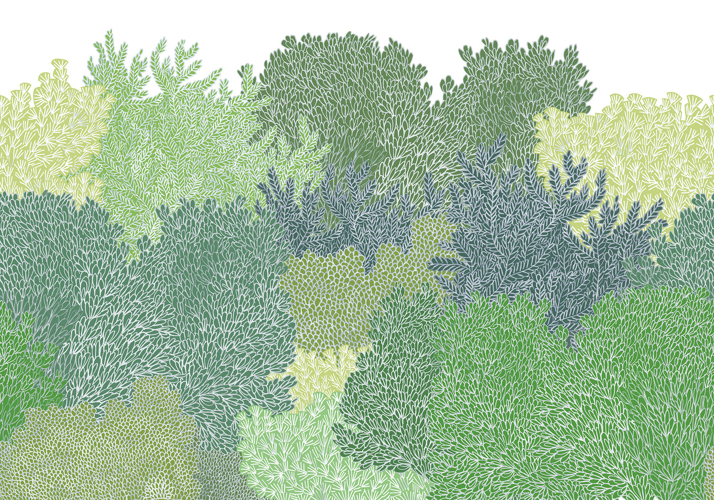Inhale Exhale Green Forest Mural Wallpaper (SqM)