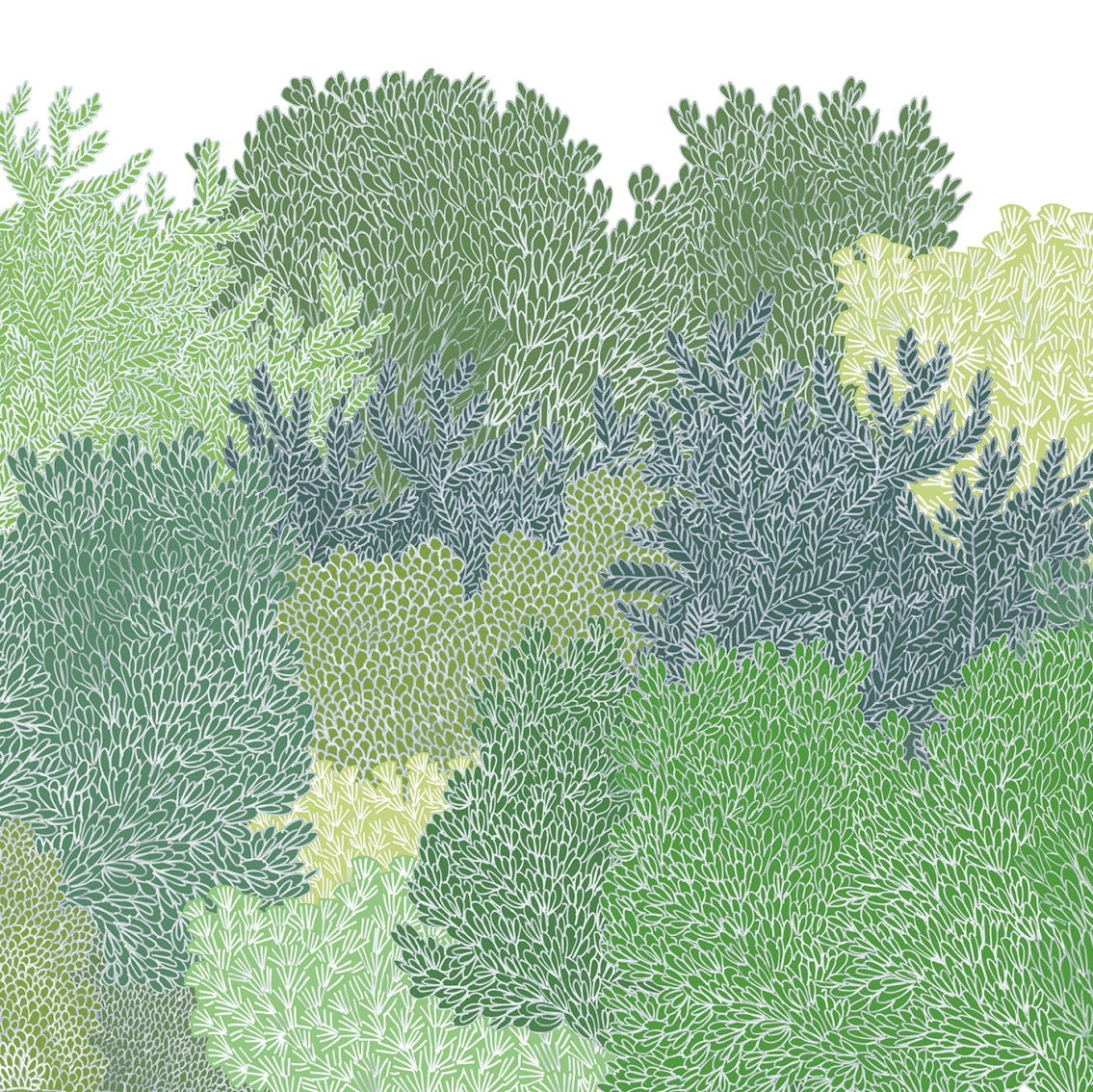 Inhale Exhale Green Forest Mural Wallpaper (SqM)