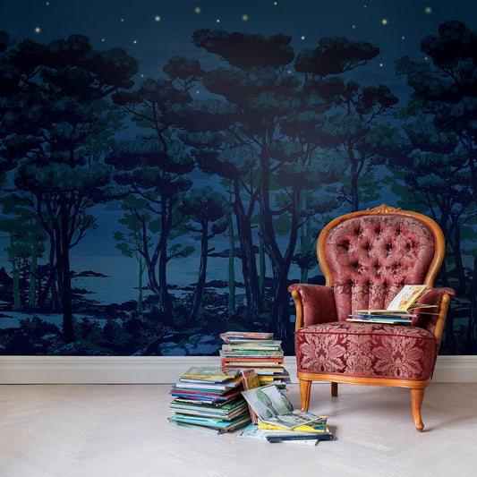The Magical Forest in the Night Mural Wallpaper (SqM)