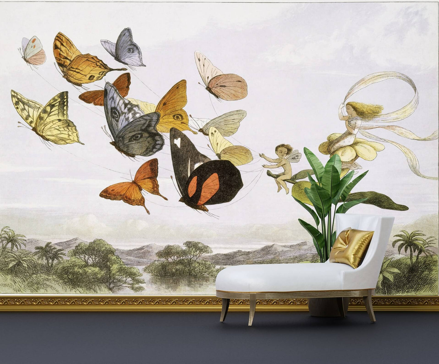 Butterflies Fairy Mural Wallpaper (SqM)