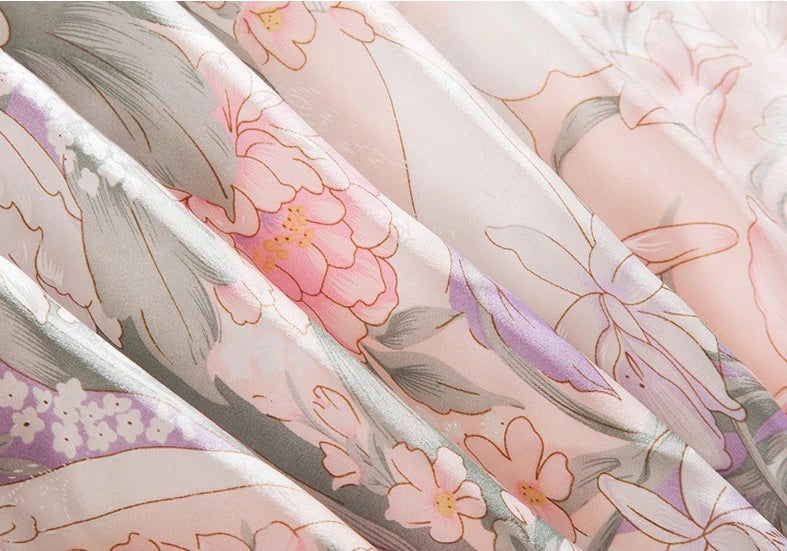 Pink Lilly Natural Silk Cushion Cover