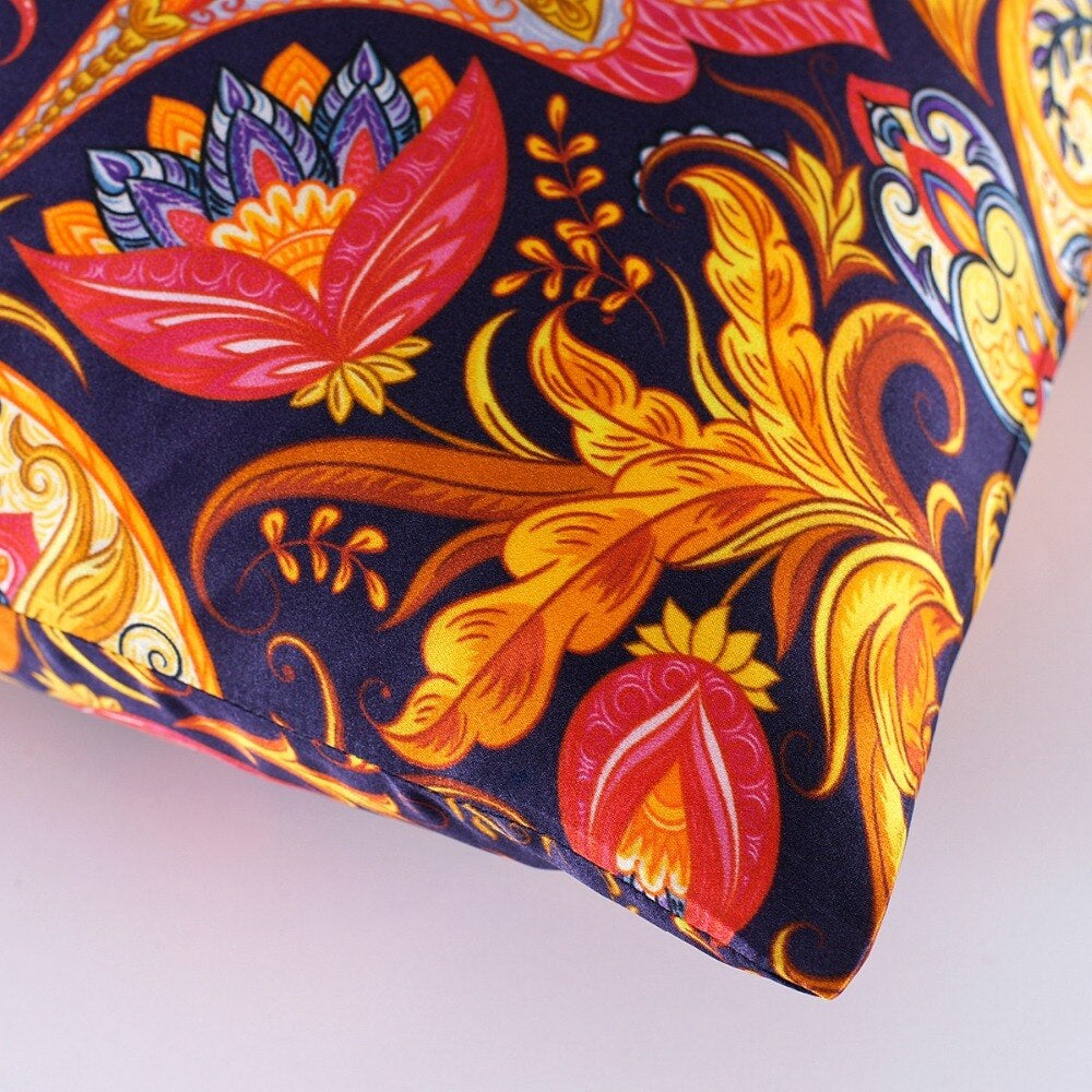 Golden Paisley Mulberry Silk Pillowcase
