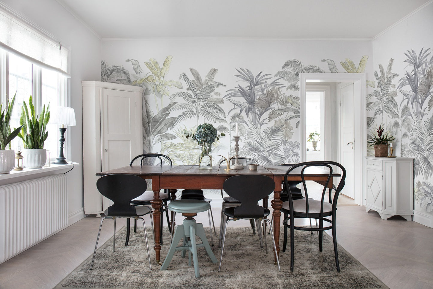 Pride Palms Gray Mural Wallpaper (SqM)