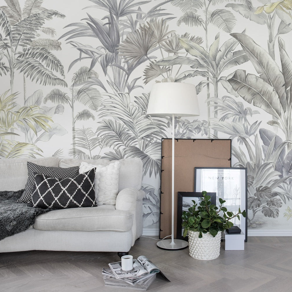 Pride Palms Gray Mural Wallpaper (SqM)