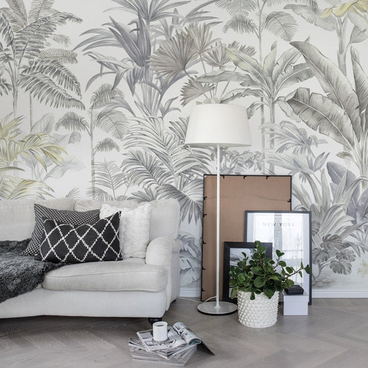 Pride Palms Gray Mural Wallpaper (SqM)
