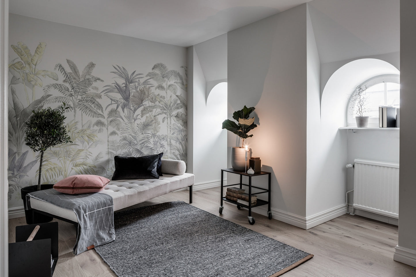 Pride Palms Gray Mural Wallpaper (SqM)