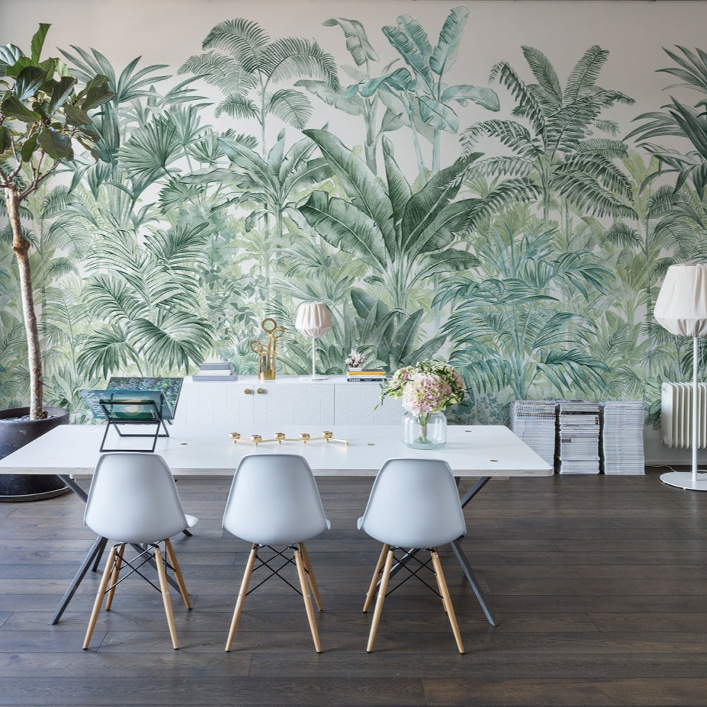 Pride Palms Emerald Green Mural Wallpaper (SqM)