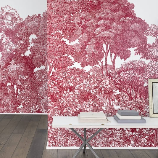 Bellewood Crimson Forest Mural Wallpaper (SqM)