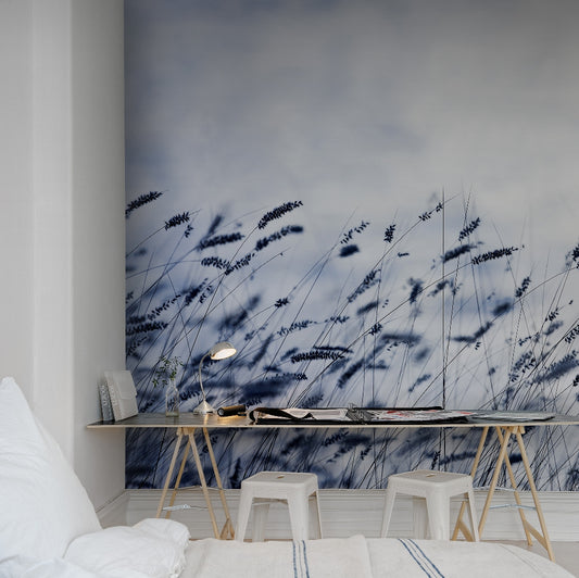 Scandinavian Blue Light Mural Wallpaper (SqM)