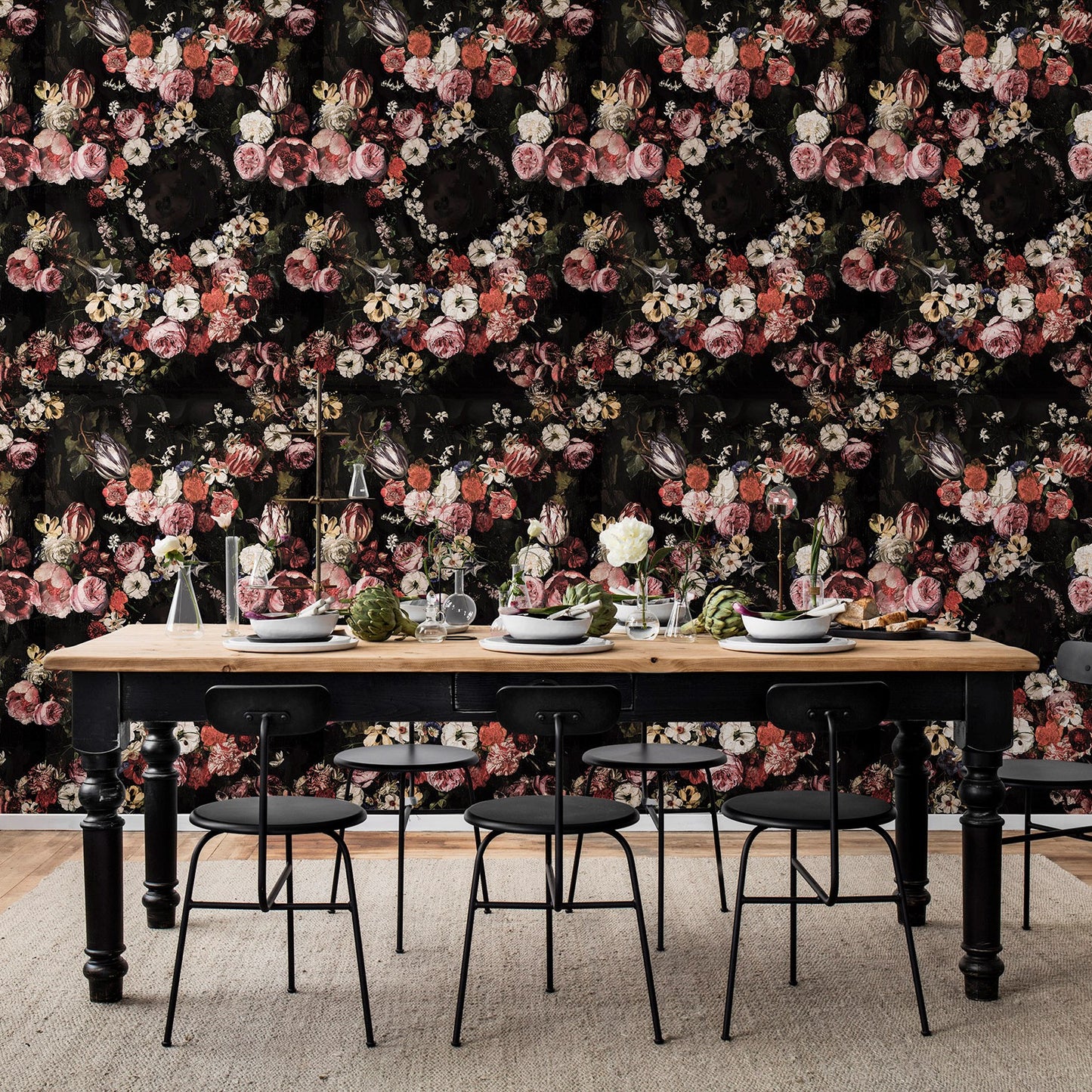 Sleeping Beauty Roses Mural Wallpaper (SqM)