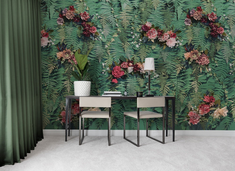 Unfading Flowers Mural Wallpaper (SqM)