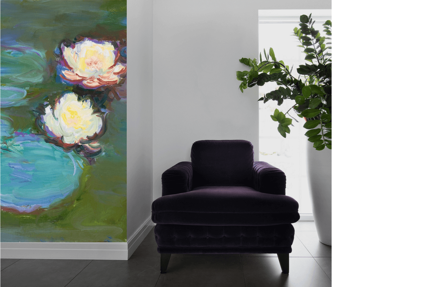 Water Lilies Mural Wallpaper (SqM)