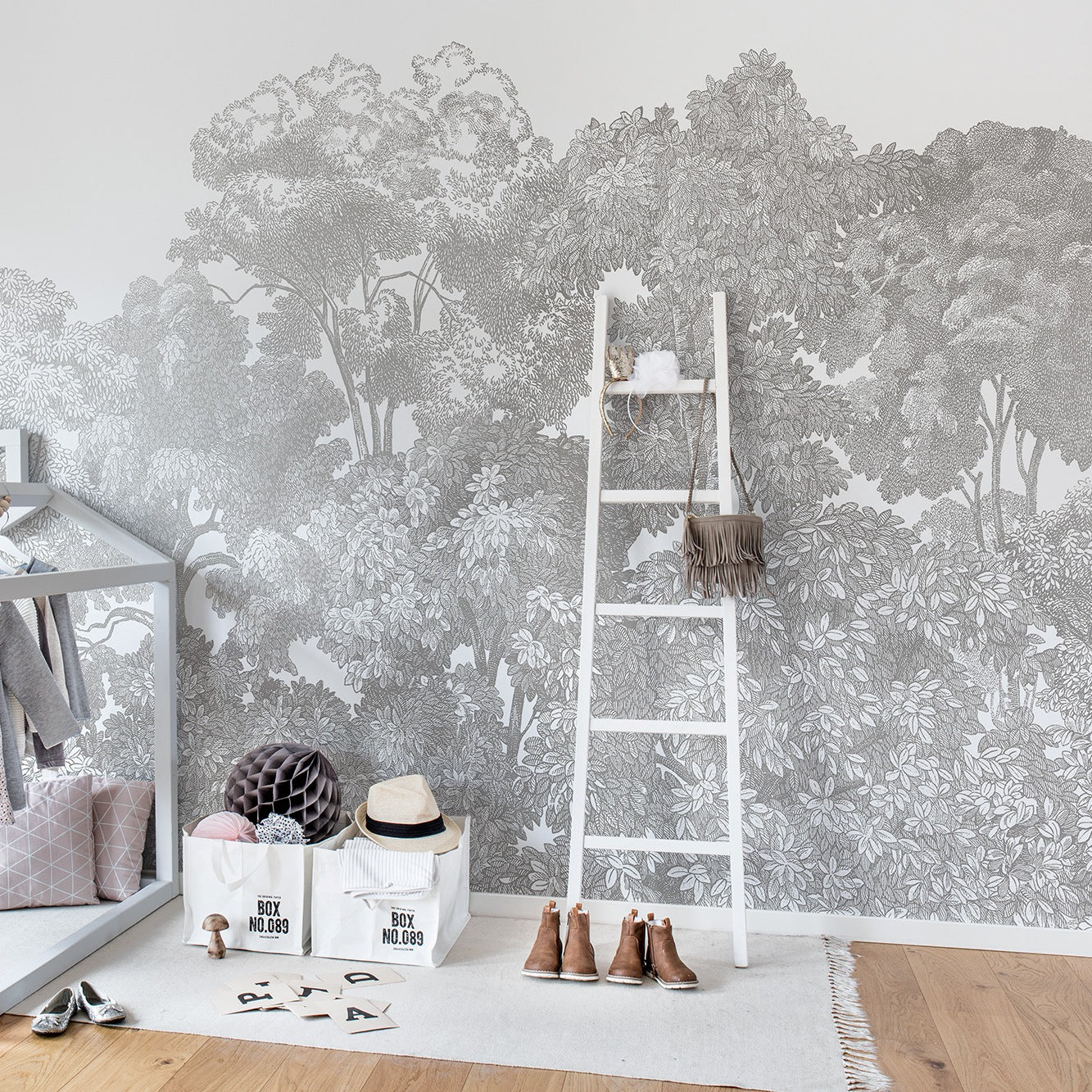 Bellewood Grey Fog Wall Mural Wallpaper (SqM)