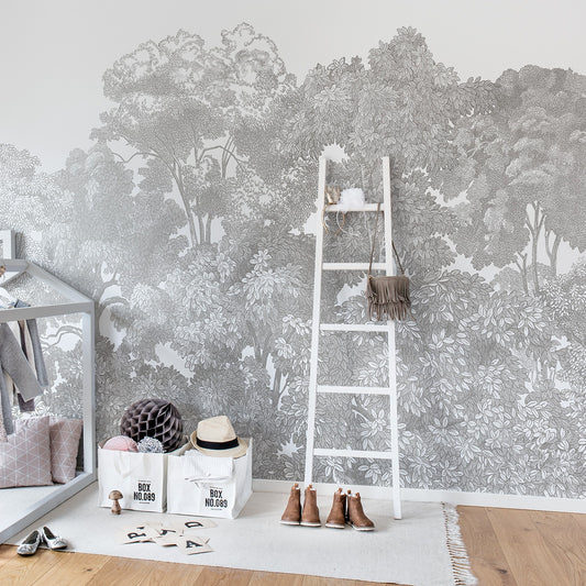 Bellewood Grey Fog Wall Mural Wallpaper (SqM)