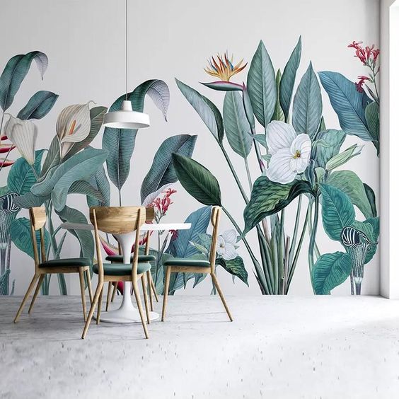 White Calas in the Garden Mural Wallpaper