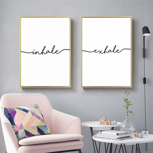 Inhale Exhale Minimalist Canvas Wall Art