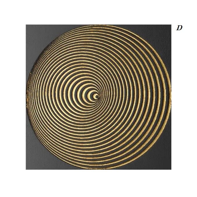 Abstract Golden Black White Wall Art