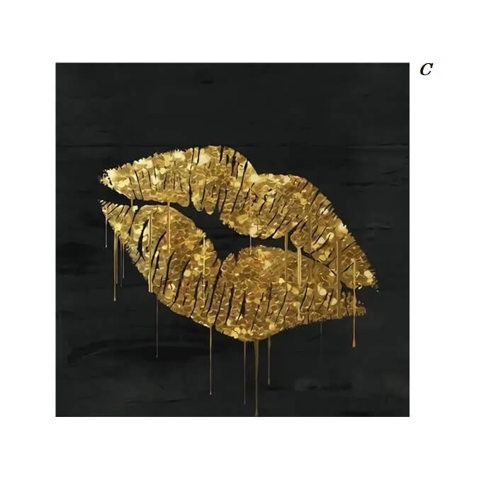 Abstract Golden Black White Wall Art