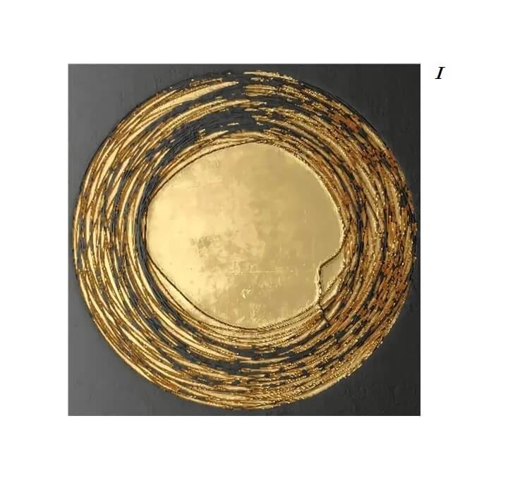 Abstract Golden Black White Wall Art