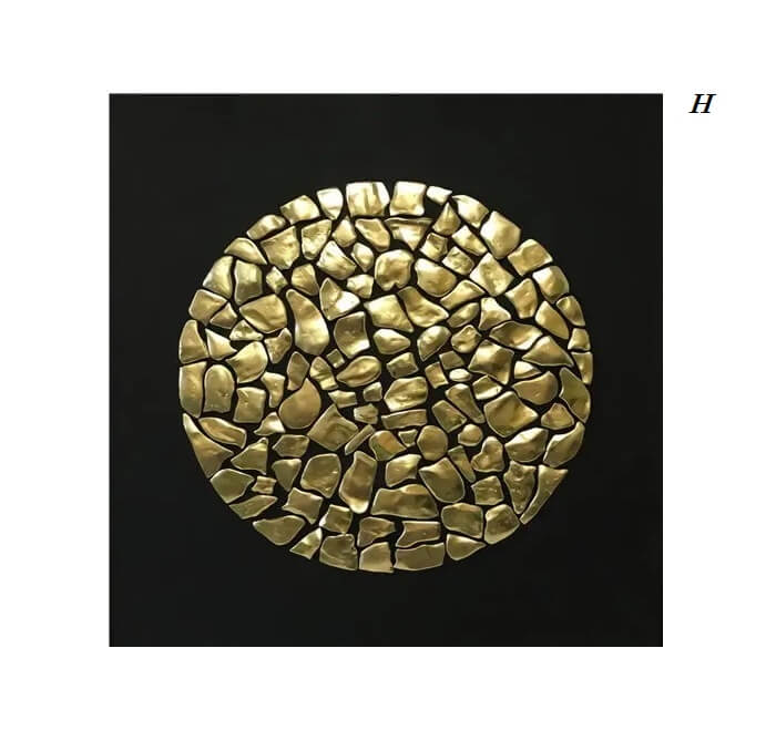 Abstract Golden Black White Wall Art