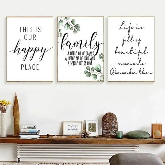 Family Inspirational Quotes Canvas Print