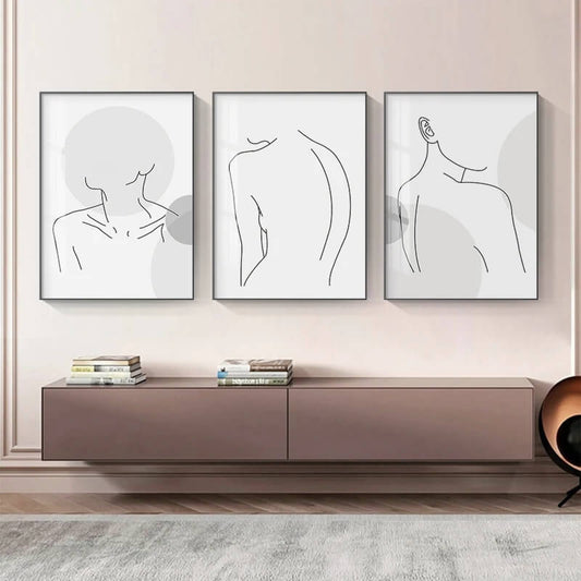 Abstract Line Figure Woman Canvas Print