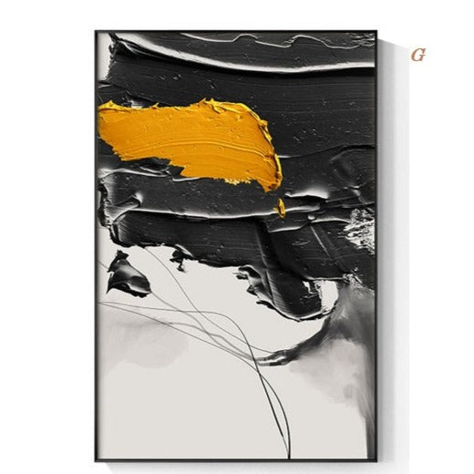 Abstract Yellow Black Canvas Prints