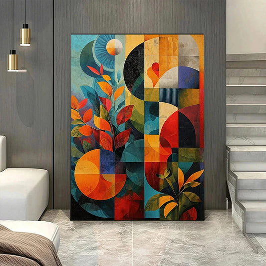 Colorful Geometric Shapes Abstract Wall Art Canvas Print