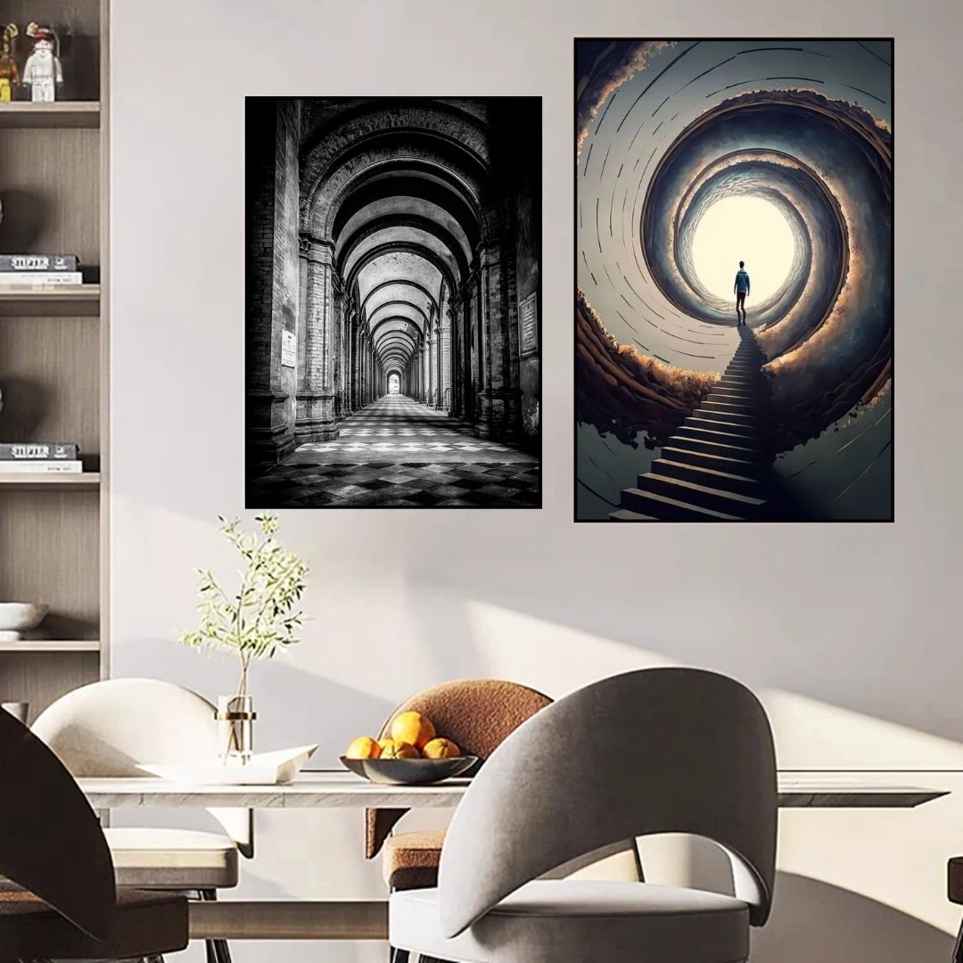Abstract Architectural Arch Modern Wall Art Canvas Print