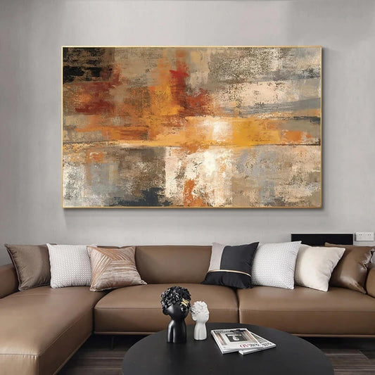 Abstract Grey Brown Pastel Wall Art