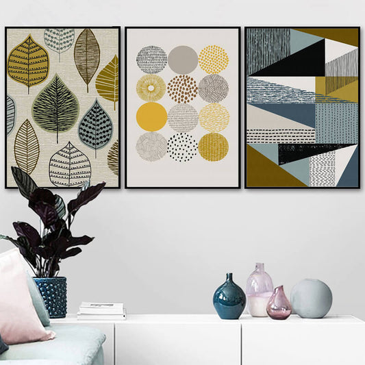 Abstract Leaves Geometric Canvas Prints