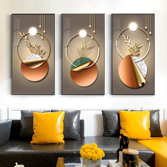 Abstract Geometric Golden Circle Canvas Prints