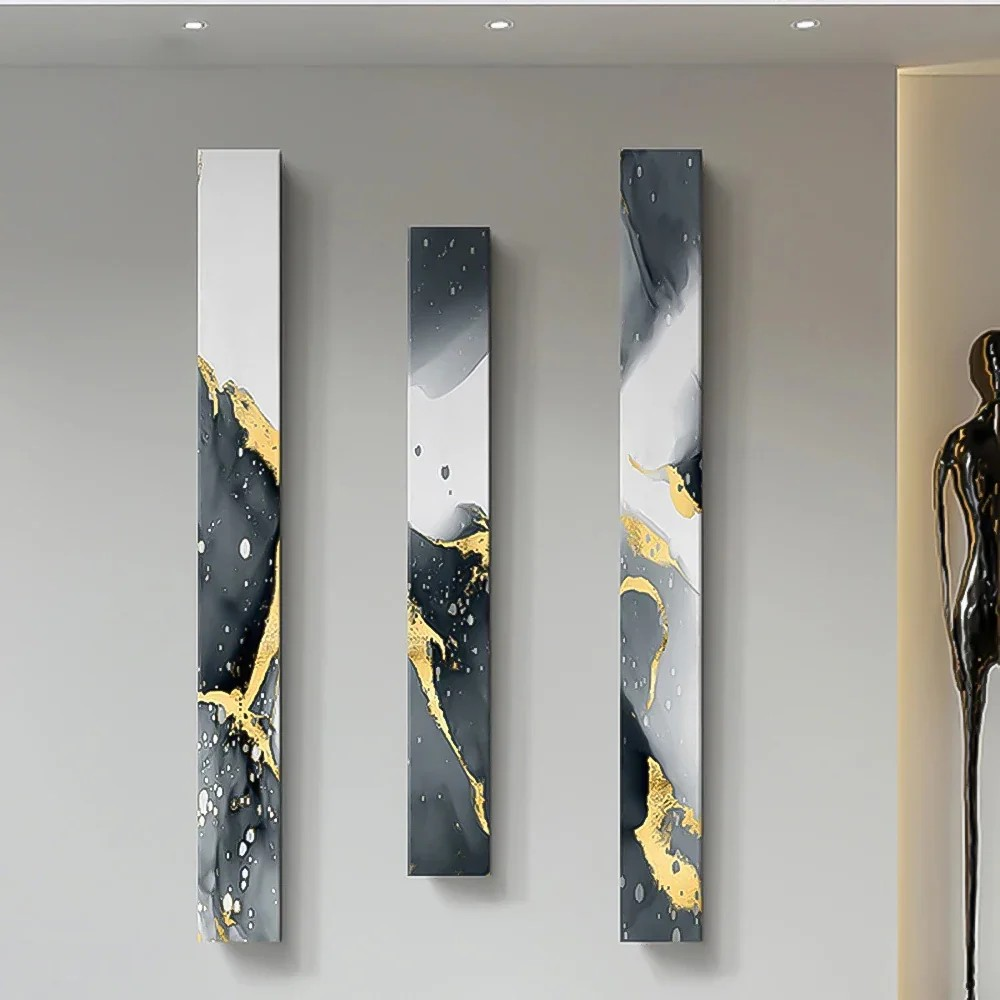 Abstract Vertical Slim Marble Canvas Prints