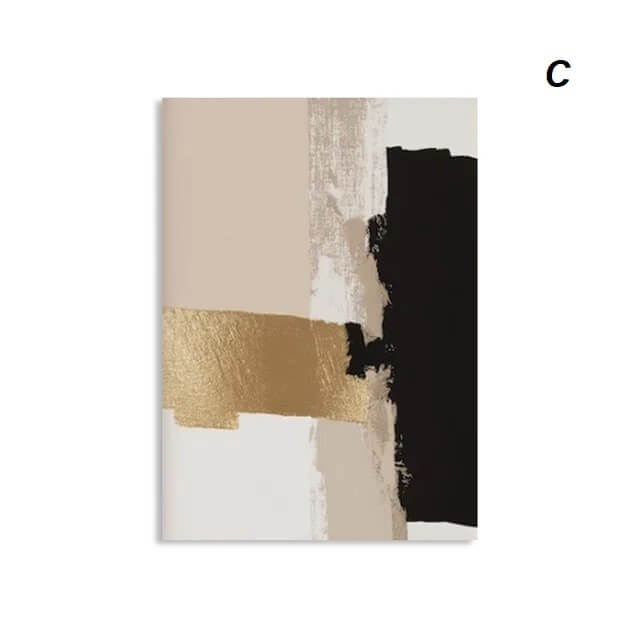 Abstract Beige Golden Black Canvas Prints
