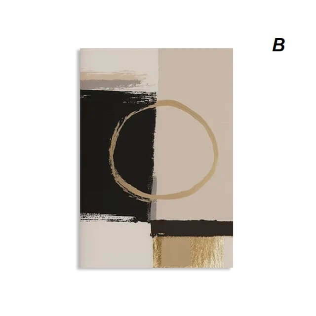 Abstract Beige Golden Black Canvas Prints