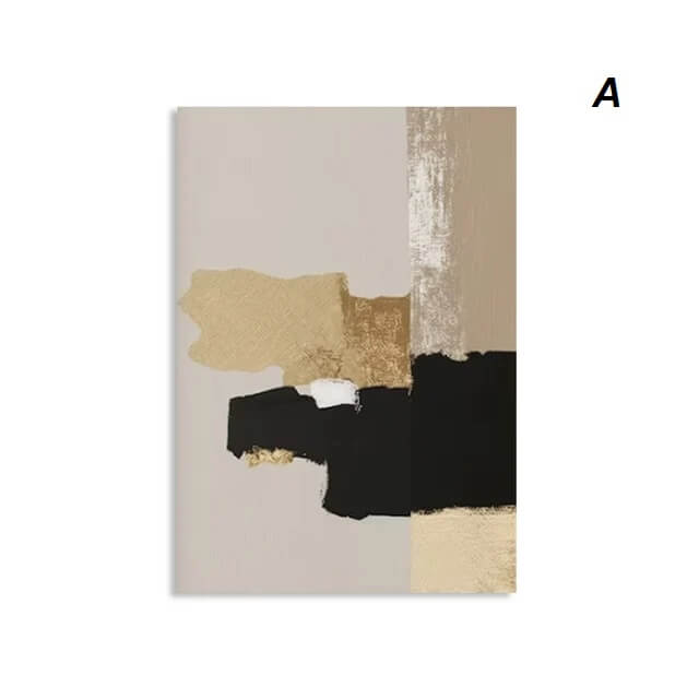 Abstract Beige Golden Black Canvas Prints