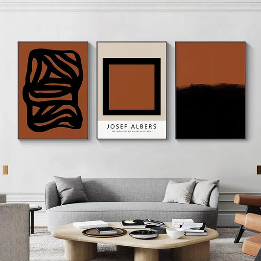 Abstract Minimalist Black Brown Canvas Prints