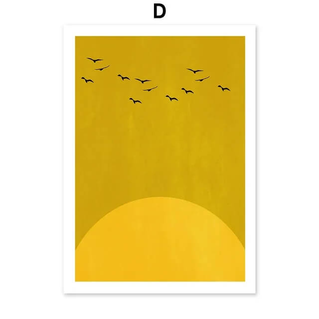 Abstract Tree Sun Wall Art