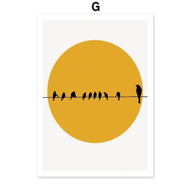 Abstract Tree Sun Wall Art