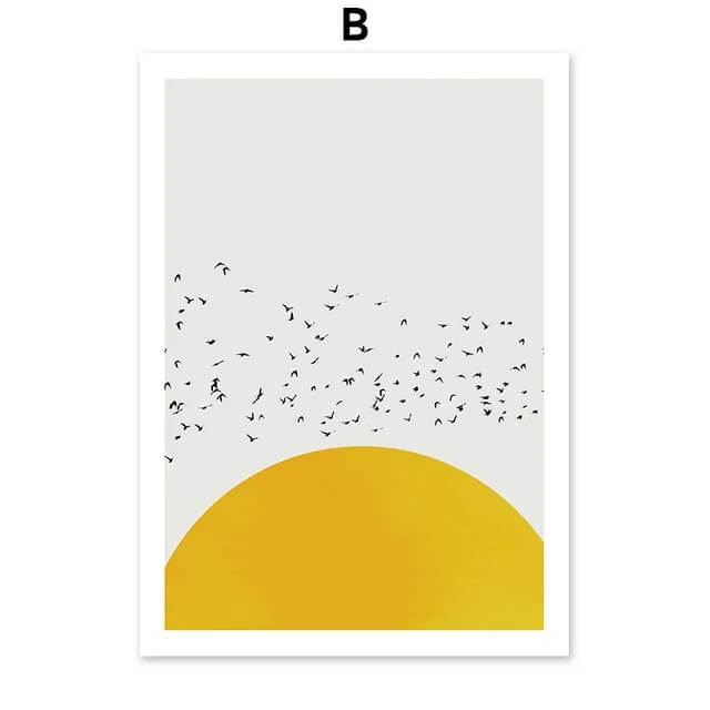 Abstract Tree Sun Wall Art