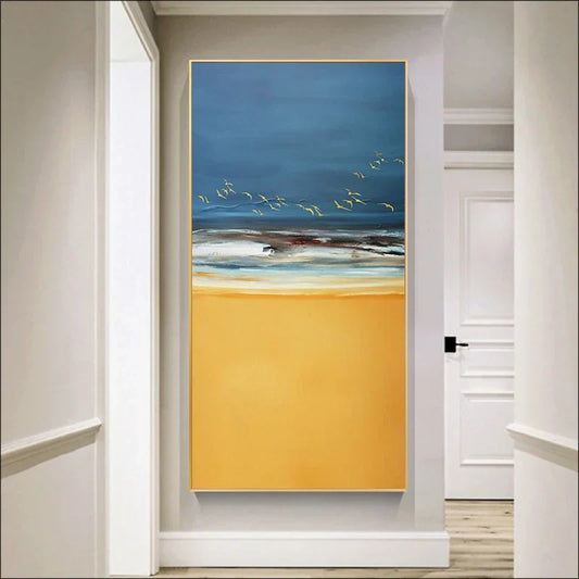 Abstract Beach Scene Landscape Wall Art Canvas Print