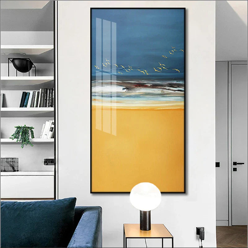 Abstract Beach Scene Landscape Wall Art Canvas Print