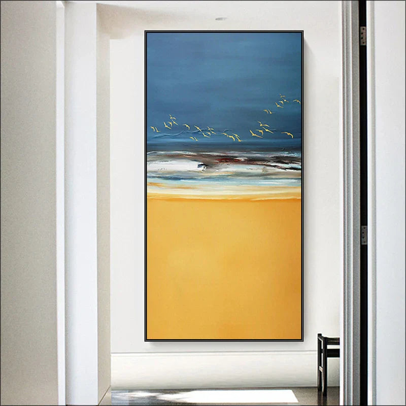 Abstract Beach Scene Landscape Wall Art Canvas Print